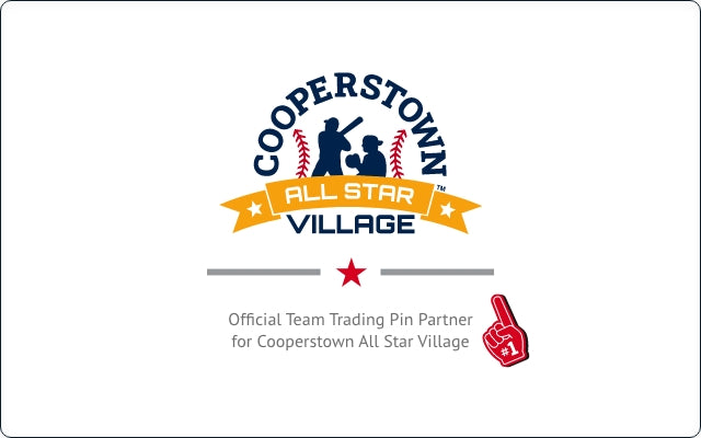Cooperstown, Cooperstown All Star Village, Baseball Tournaments, Team Trading Pin, Travel Tournaments, Travel Baseball, Pin Trading, Team Pin Trading, Pin costs, First Place Collectibles, Baseball, Pin, Team, Ripken, Ripken Baseball, Oneonto, NY, 12U, pin partner, partnership, cost