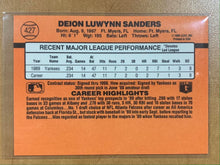 Deion Sanders 1990 Donruss Rookie Card #427 ERROR Card